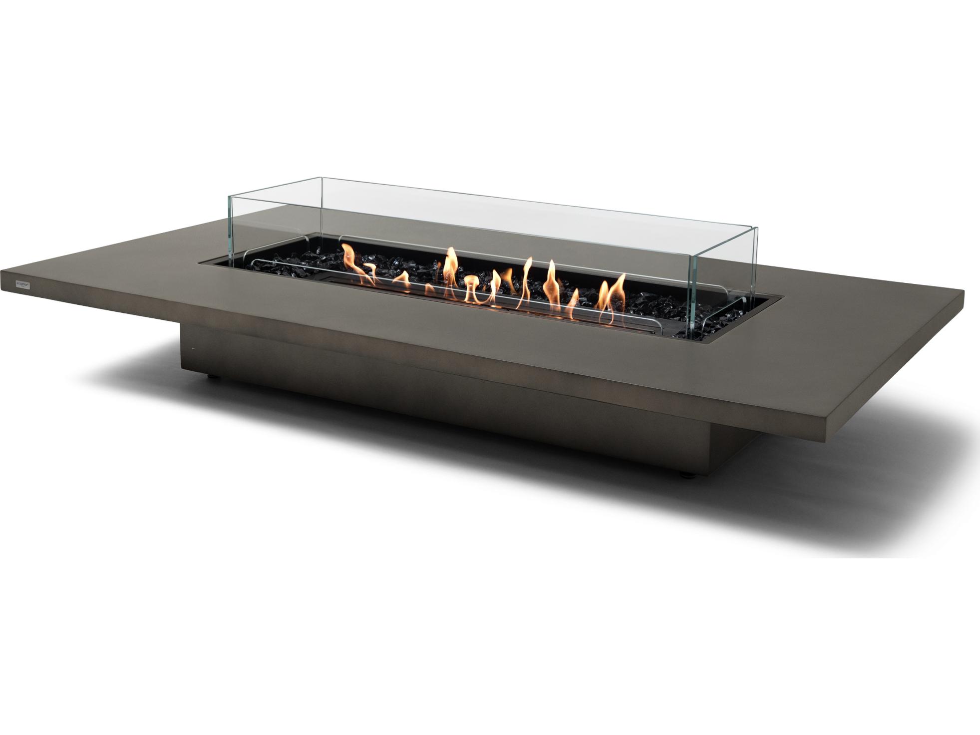 EcoSmart Fire Daiquiri Rectangular Outdoor Fire Pit Table with Ethanol Burner Black