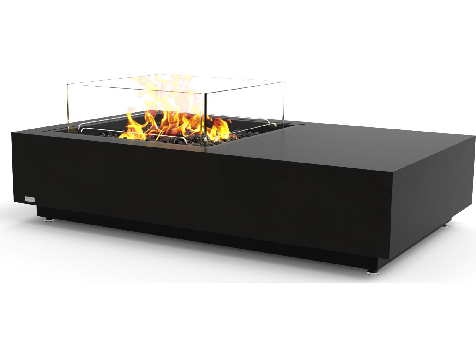 EcoSmart Fire Manhattan Rectangular Patio Fire Pit Table with Ethanol Burner Stainless Steel