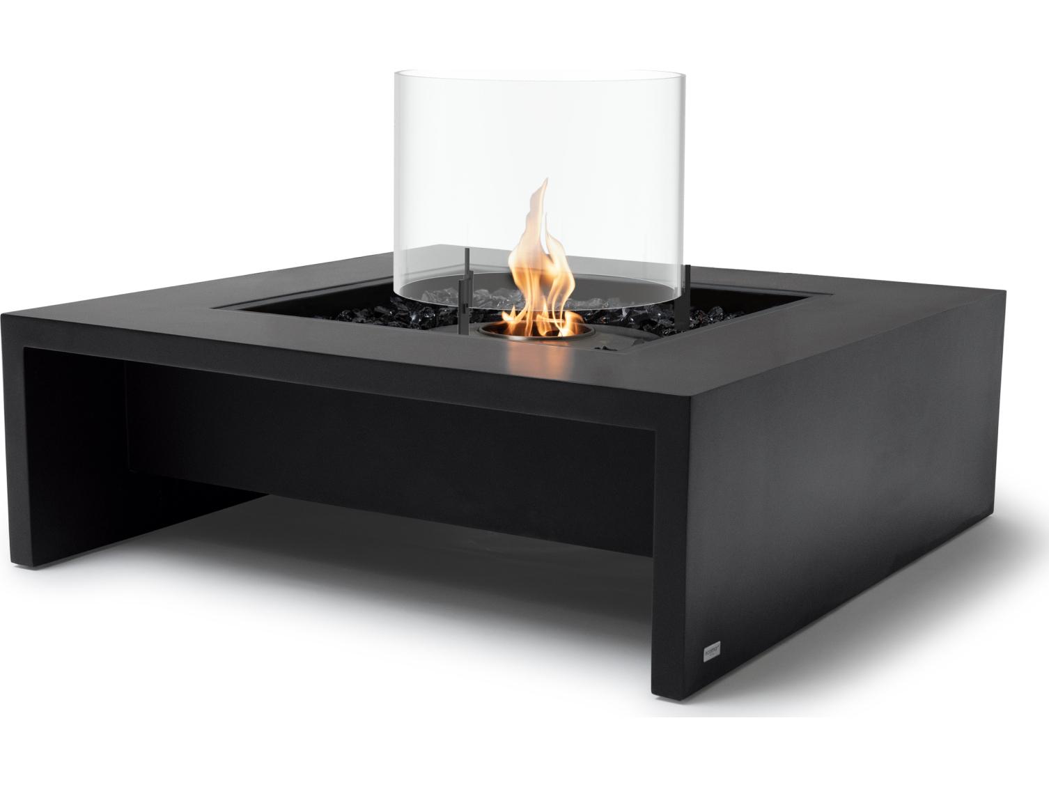 EcoSmart Fire Mojito Square Outdoor Patio Fire Pit Table with Gas LP/NG Stainless Steel