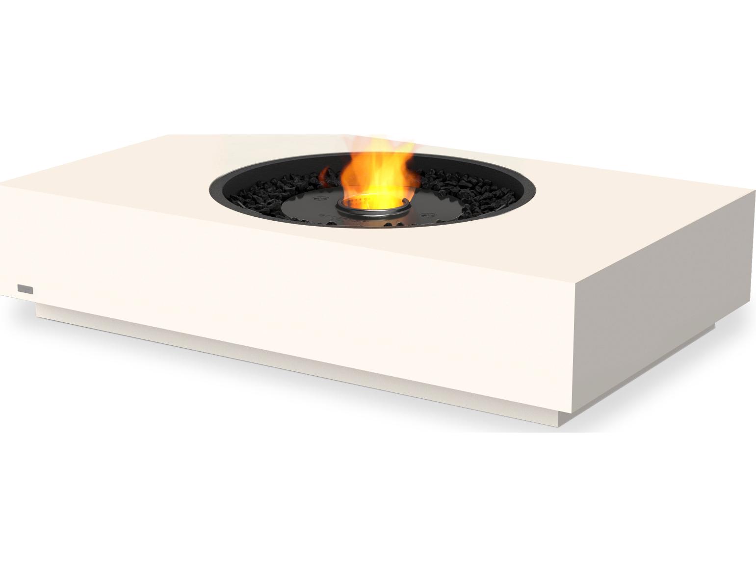 EcoSmart Fire Martini Rectangular Patio Fire Pit Table with AB8 Ethanol Burner Black