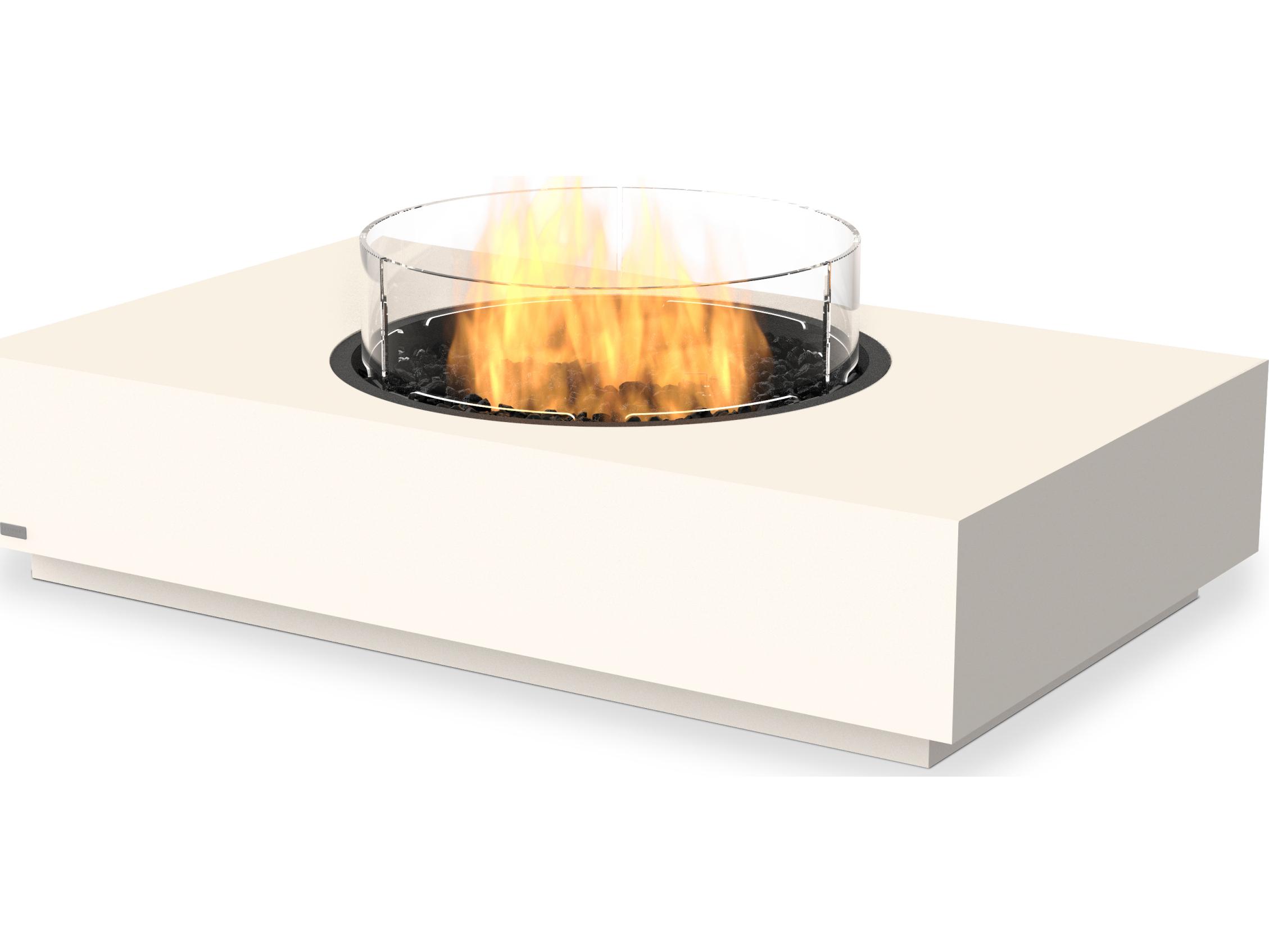 EcoSmart Fire Martini Rectangular Patio Fire Pit Table with AB8 Ethanol Burner Black