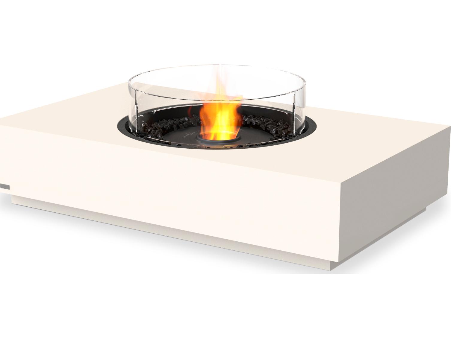 EcoSmart Fire Martini Rectangular Patio Fire Pit Table with AB8 Ethanol Burner Black