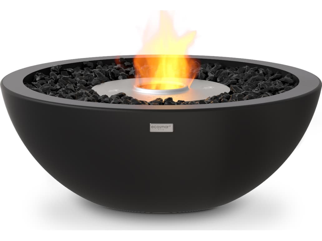 EcoSmart Fire Mix Round Fire Pit Bowl with Ethanol Burner Black