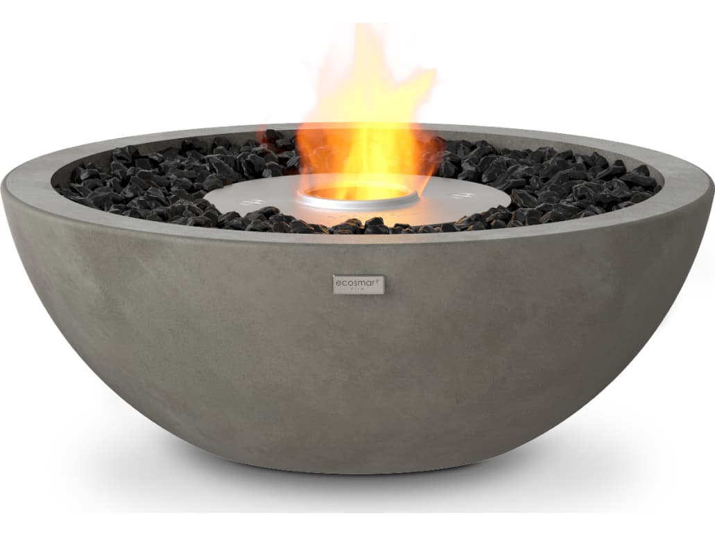 EcoSmart Fire Mix Round Fire Pit Bowl with Ethanol Burner Black