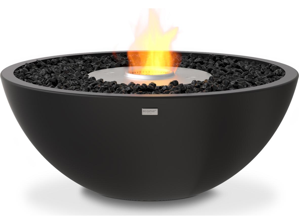 EcoSmart Fire Mix Round Fire Pit Bowl with Ethanol Burner Black