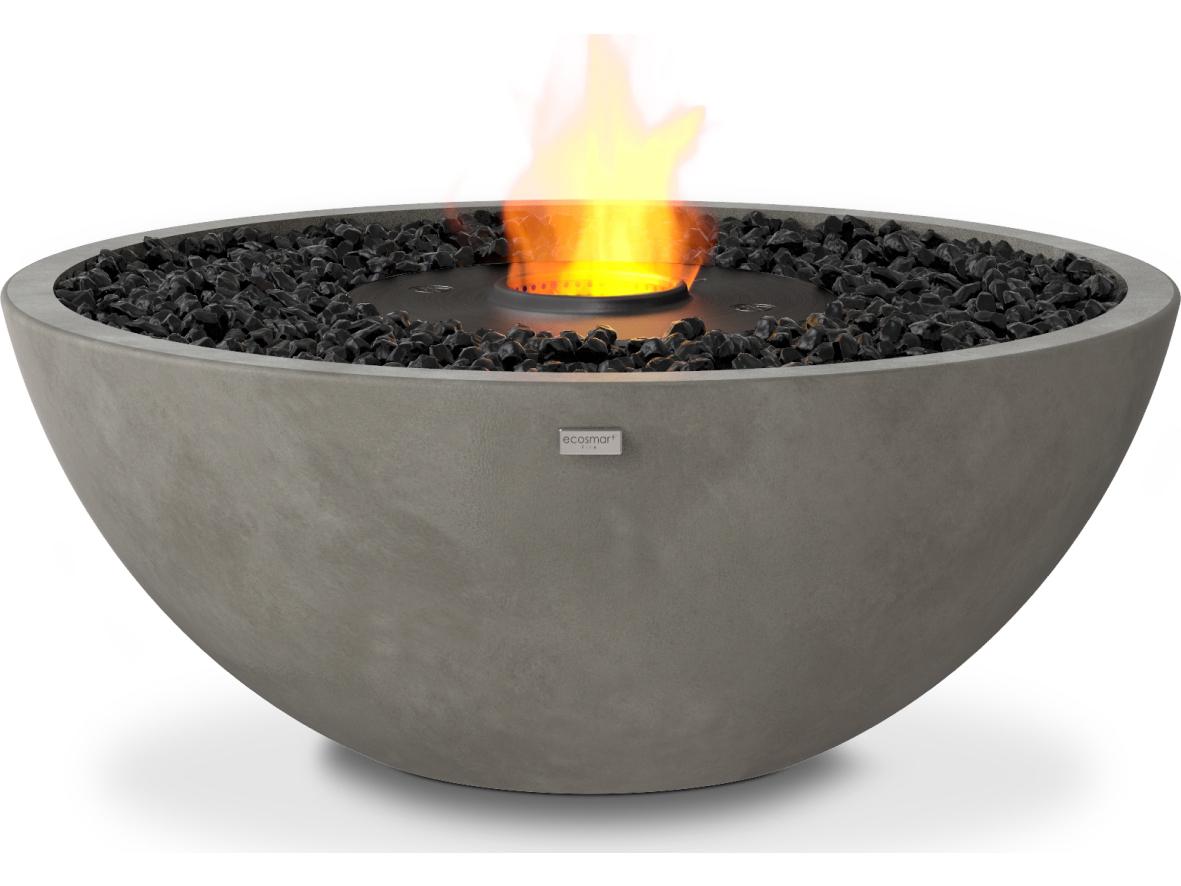 EcoSmart Fire Mix Round Fire Pit Bowl with Ethanol Burner Black