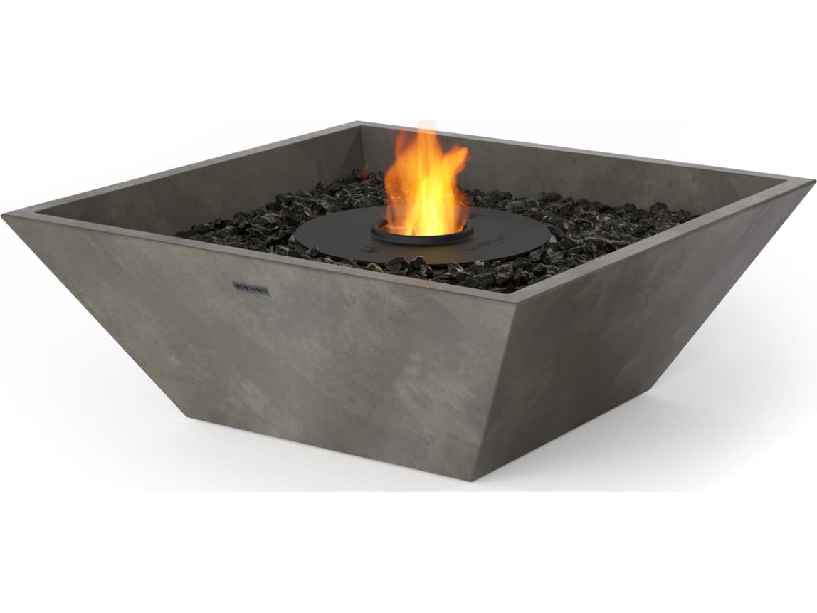EcoSmart Fire Nova Square Fire Pit Bowl with Ethanol Burner Black