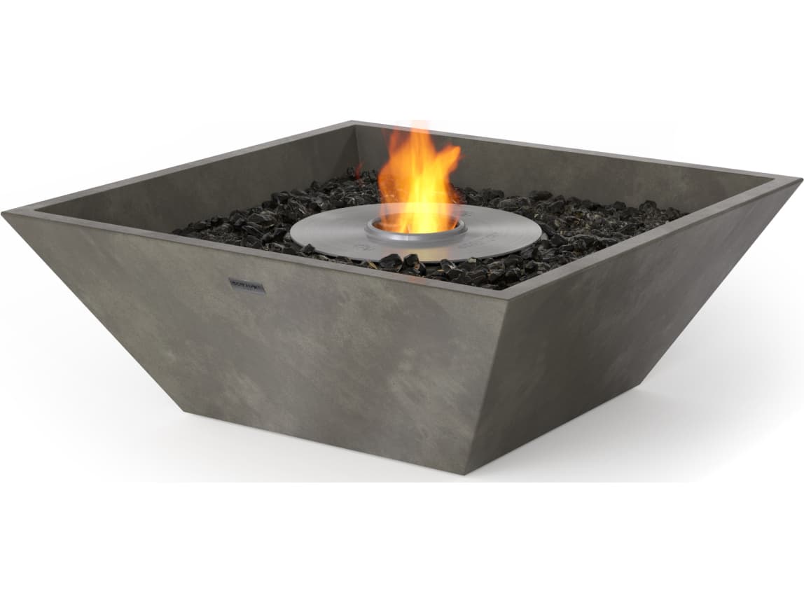 EcoSmart Fire Nova Square Fire Pit Bowl with Ethanol Burner Black