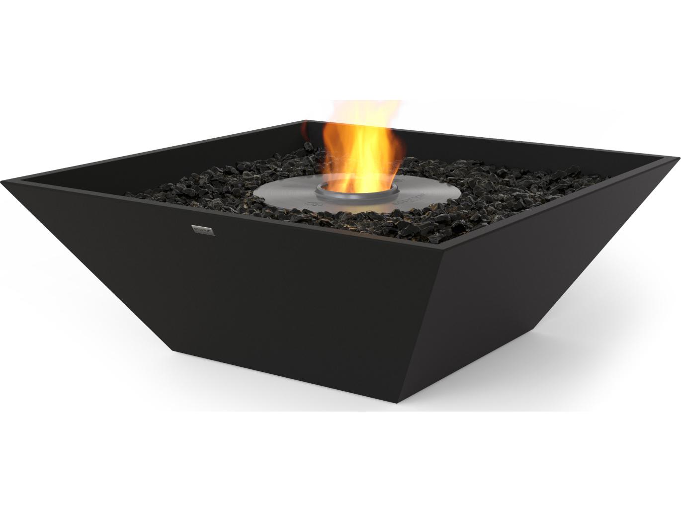 EcoSmart Fire Nova Square Fire Pit Bowl with Ethanol Burner Stainless Steel