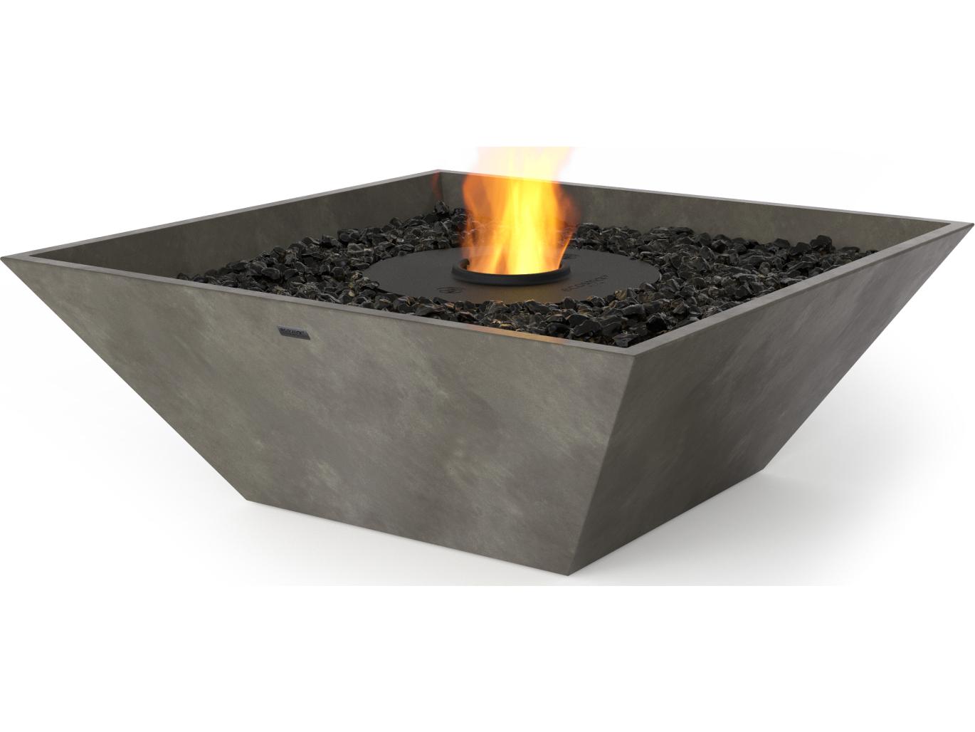 EcoSmart Fire Nova Square Fire Pit Bowl with Ethanol Burner Black