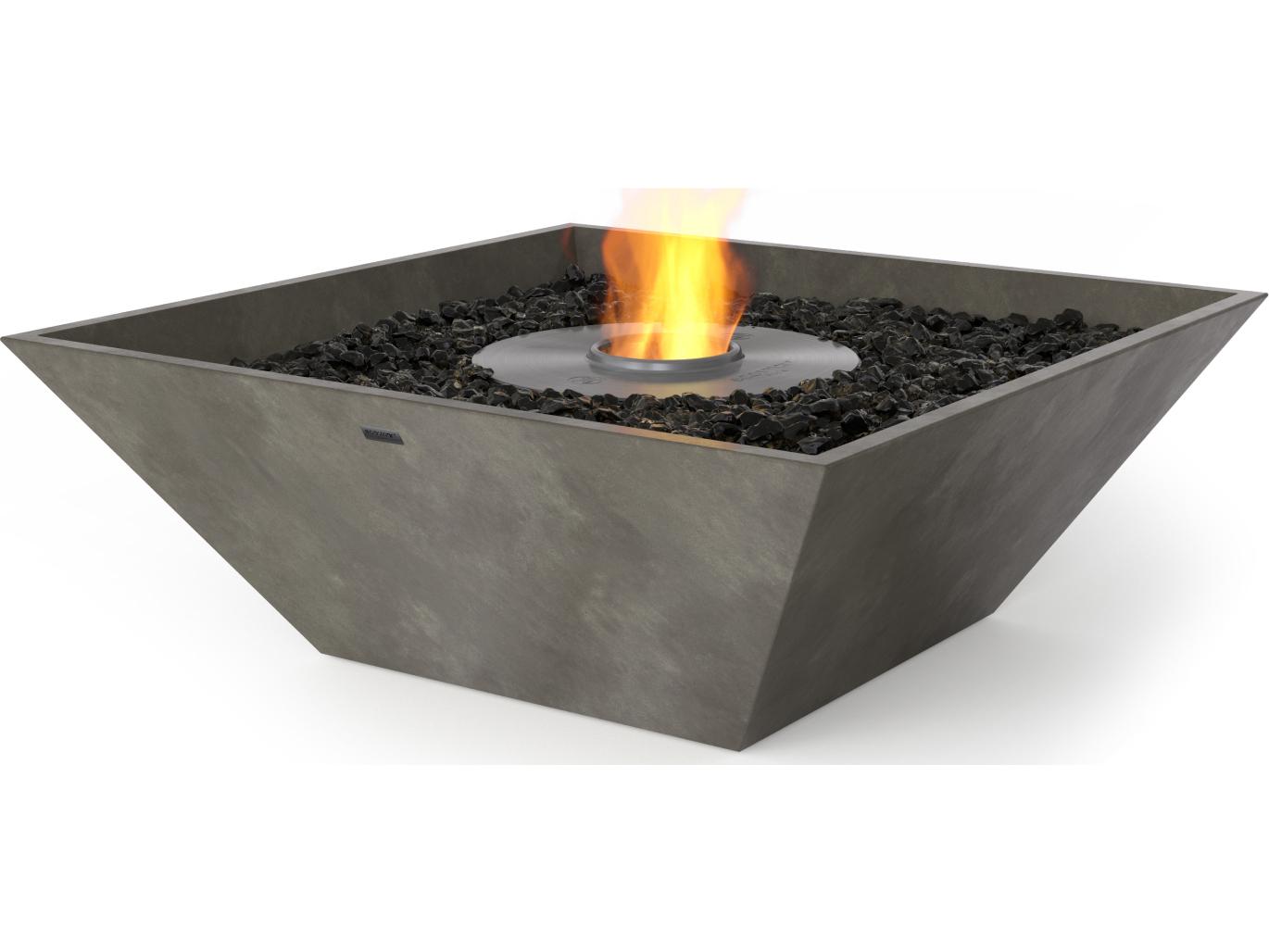 EcoSmart Fire Nova Square Fire Pit Bowl with Ethanol Burner Black