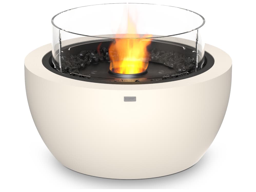 EcoSmart Fire Pod Round Fire Pit Bowl with Ethanol Burner Black