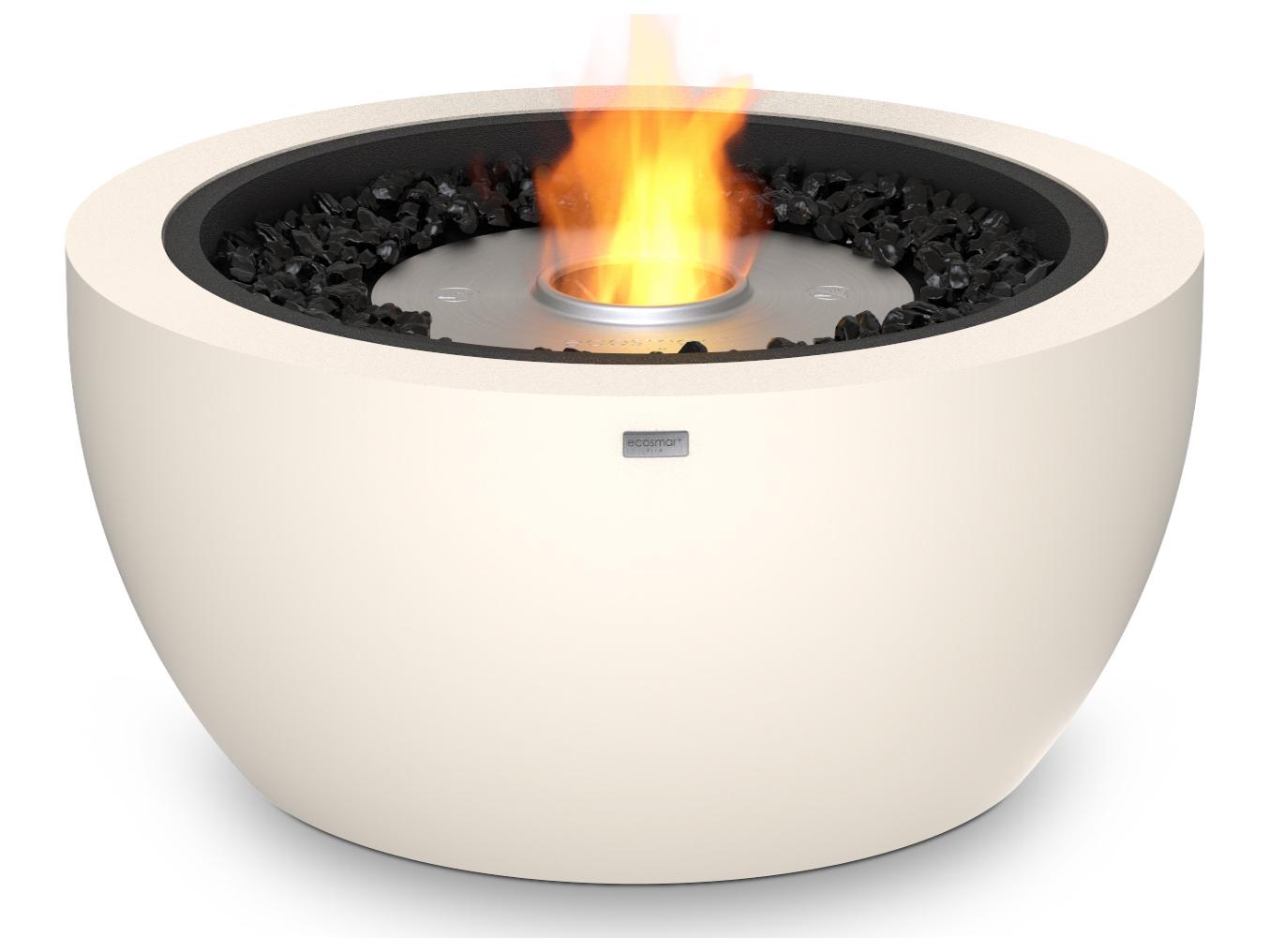 EcoSmart Fire Pod Round Fire Pit Bowl with Ethanol Burner Black