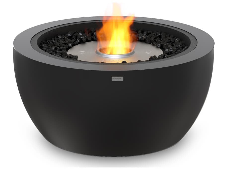 EcoSmart Fire Pod Round Fire Pit Bowl with Ethanol Burner Stainless Steel