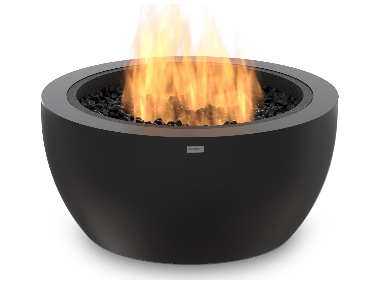 EcoSmart Fire Pod Round Fire Pit Bowl with Ethanol Burner Black