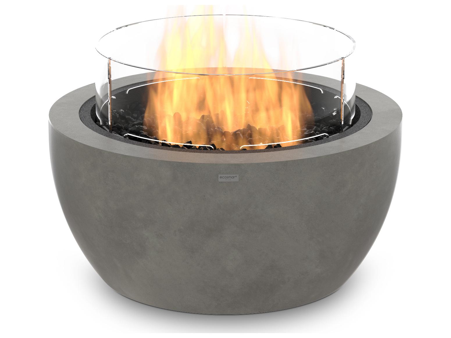 EcoSmart Fire Pod Round Fire Pit Bowl with Ethanol Burner Black