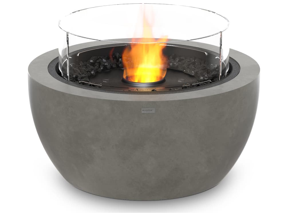 EcoSmart Fire Pod Round Fire Pit Bowl with Ethanol Burner Black