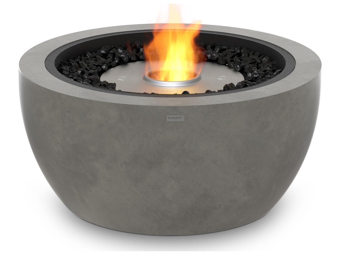 EcoSmart Fire Pod Round Fire Pit Bowl with Ethanol Burner Black