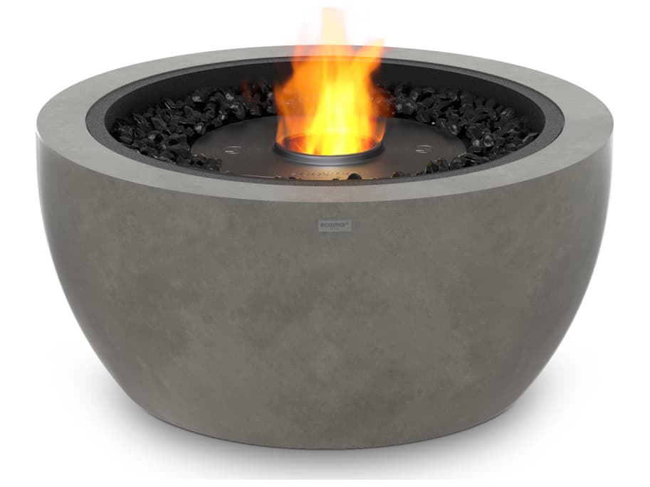 EcoSmart Fire Pod Round Fire Pit Bowl with Gas LP/NG Stainless Steel