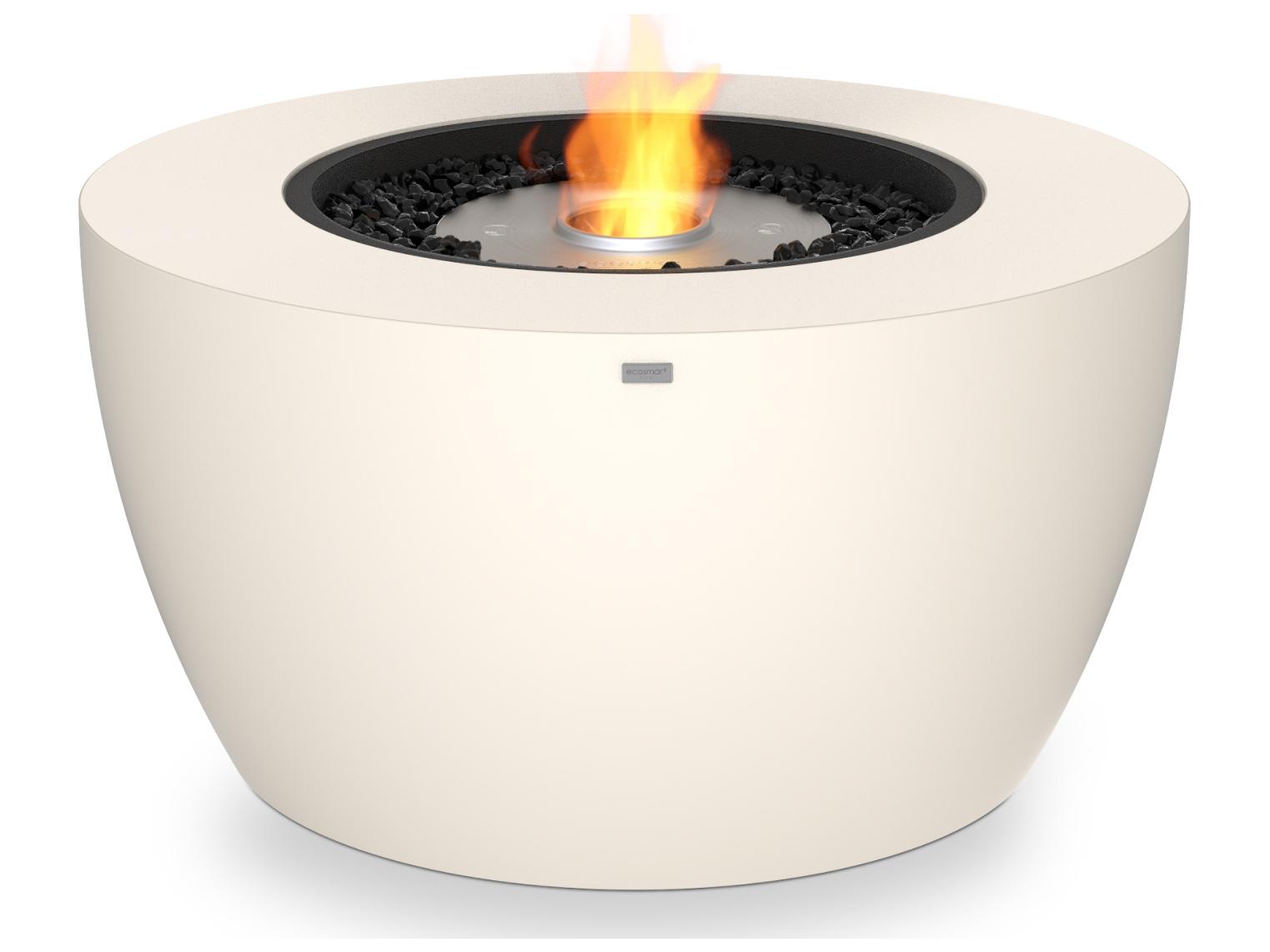 EcoSmart Fire Pod Round Fire Pit Bowl with Ethanol Burner Black
