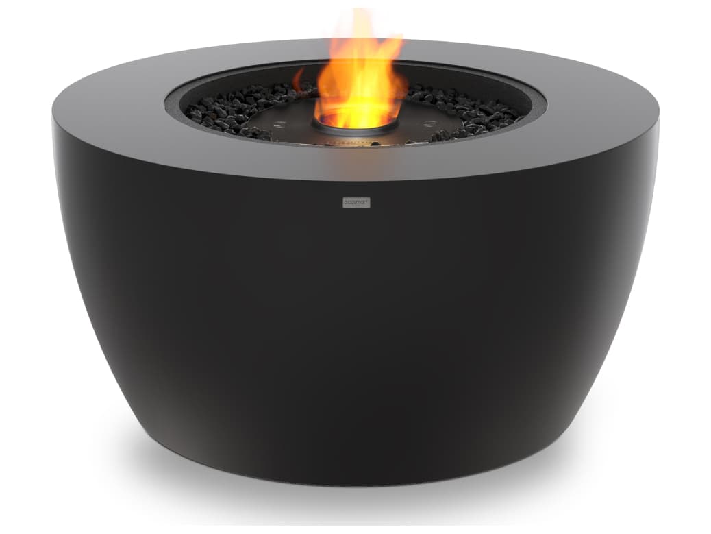 EcoSmart Fire Pod Round Fire Pit Bowl with Ethanol Burner Black