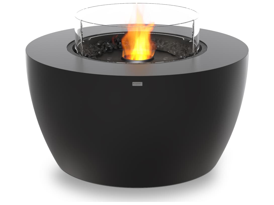 EcoSmart Fire Pod Round Fire Pit Bowl with Ethanol Burner Black