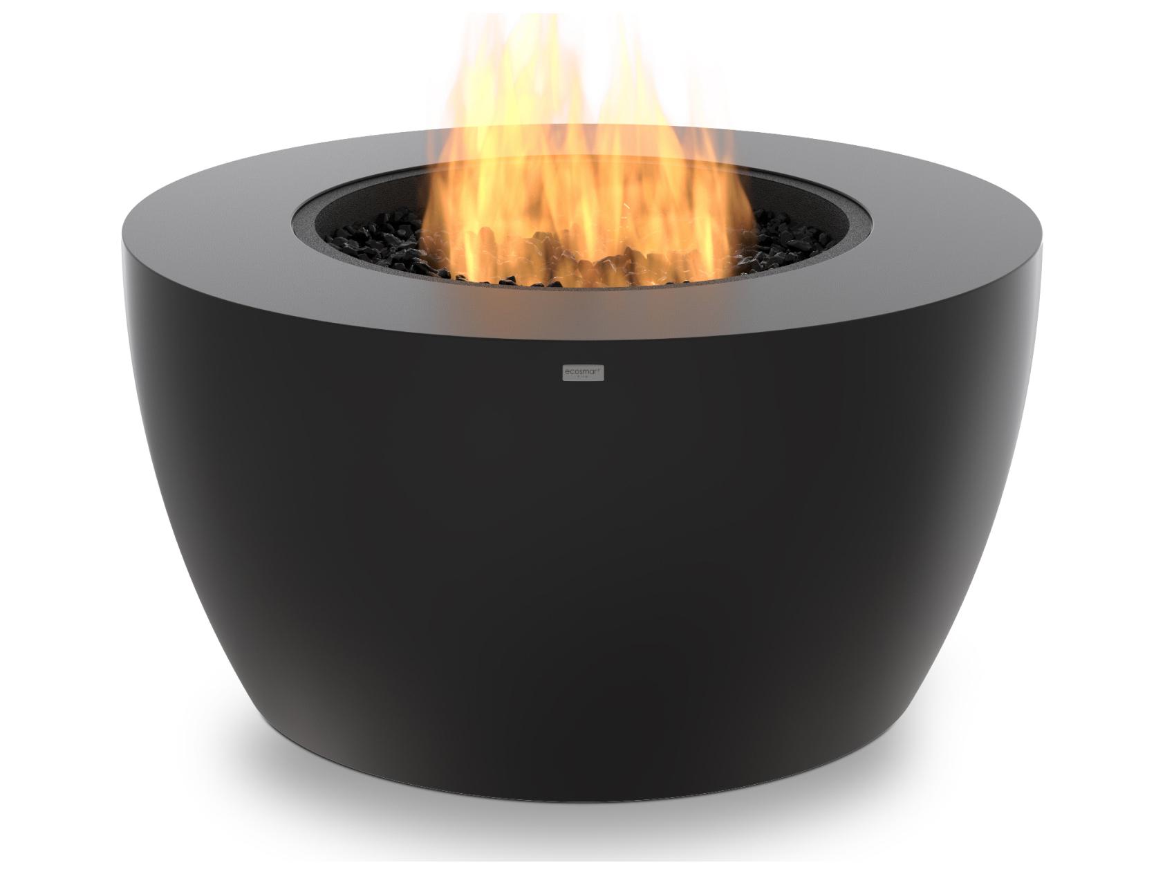 EcoSmart Fire Pod Round Fire Pit Bowl with Gas LP/NG Stainless Steel