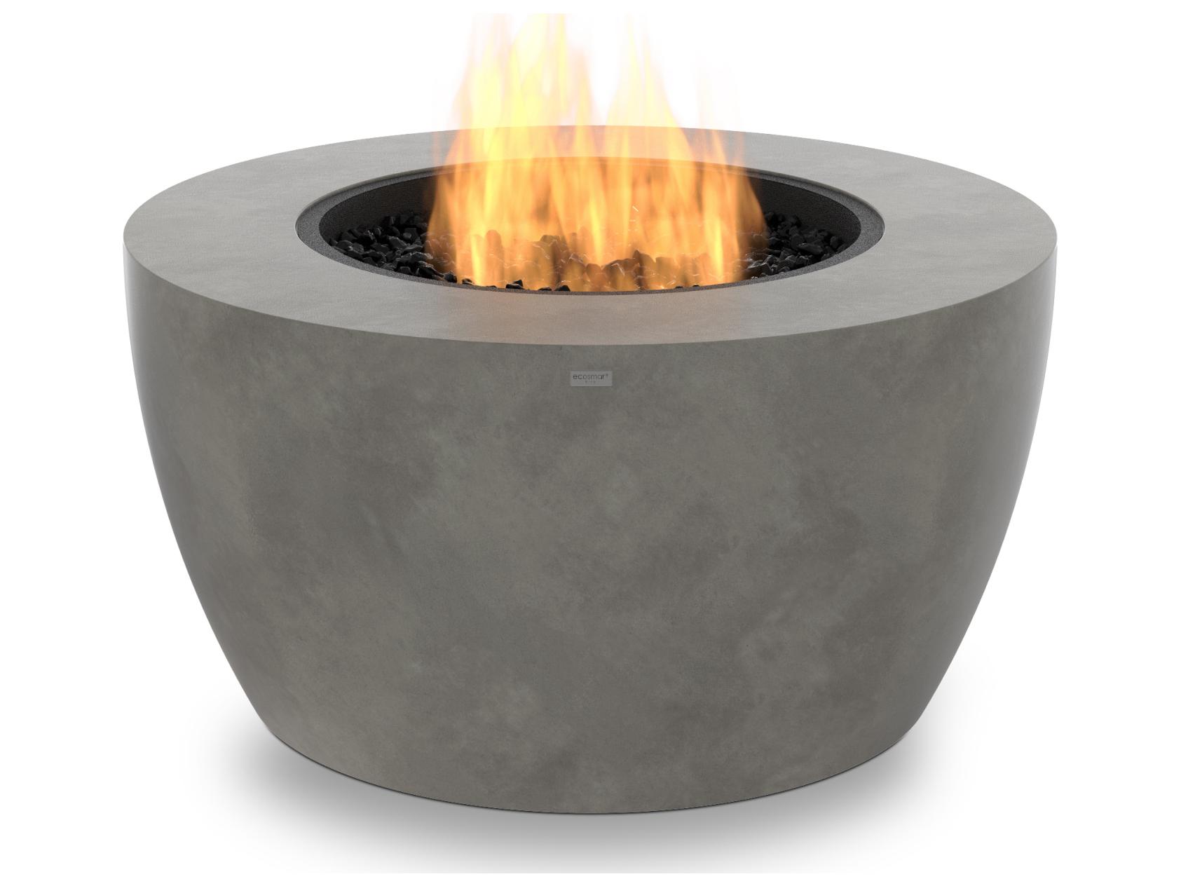 EcoSmart Fire Pod Round Fire Pit Bowl with Ethanol Burner Black