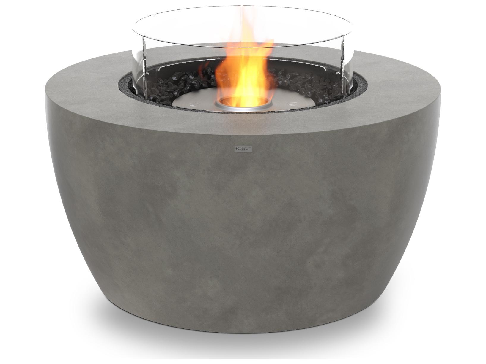 EcoSmart Fire Pod Round Fire Pit Bowl with Gas LP/NG Stainless Steel