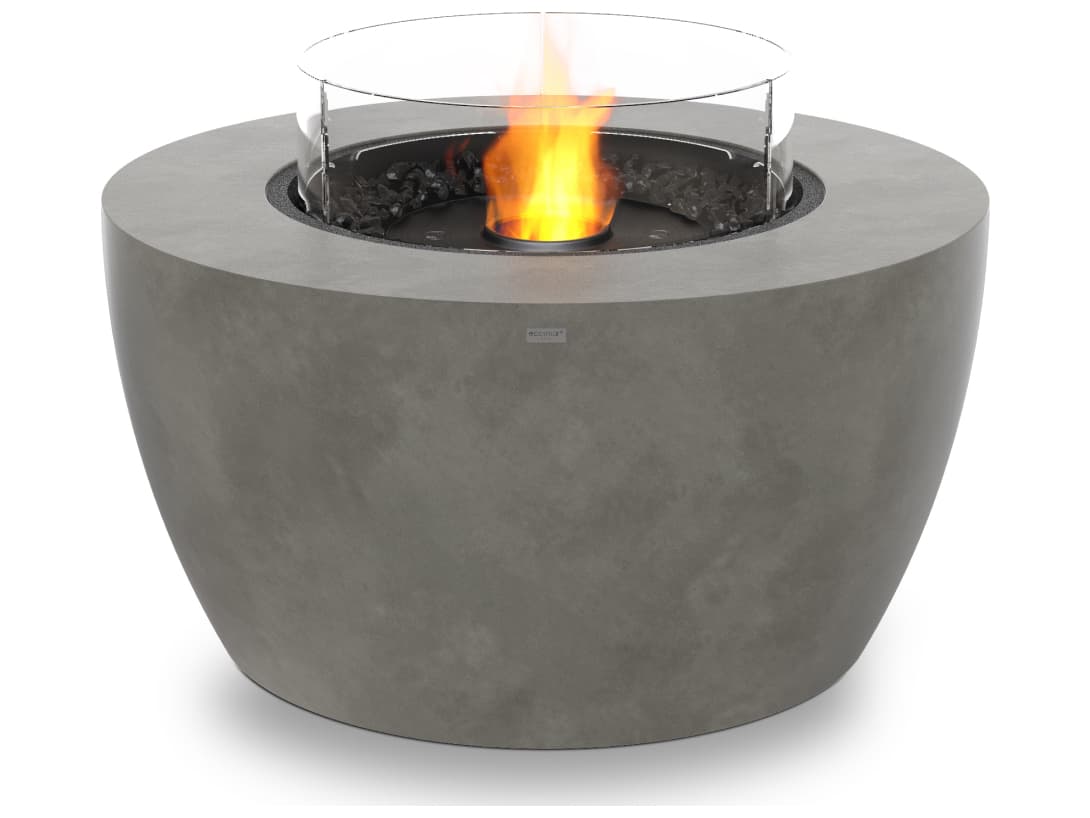 EcoSmart Fire Pod Round Fire Pit Bowl with Gas LP/NG Stainless Steel