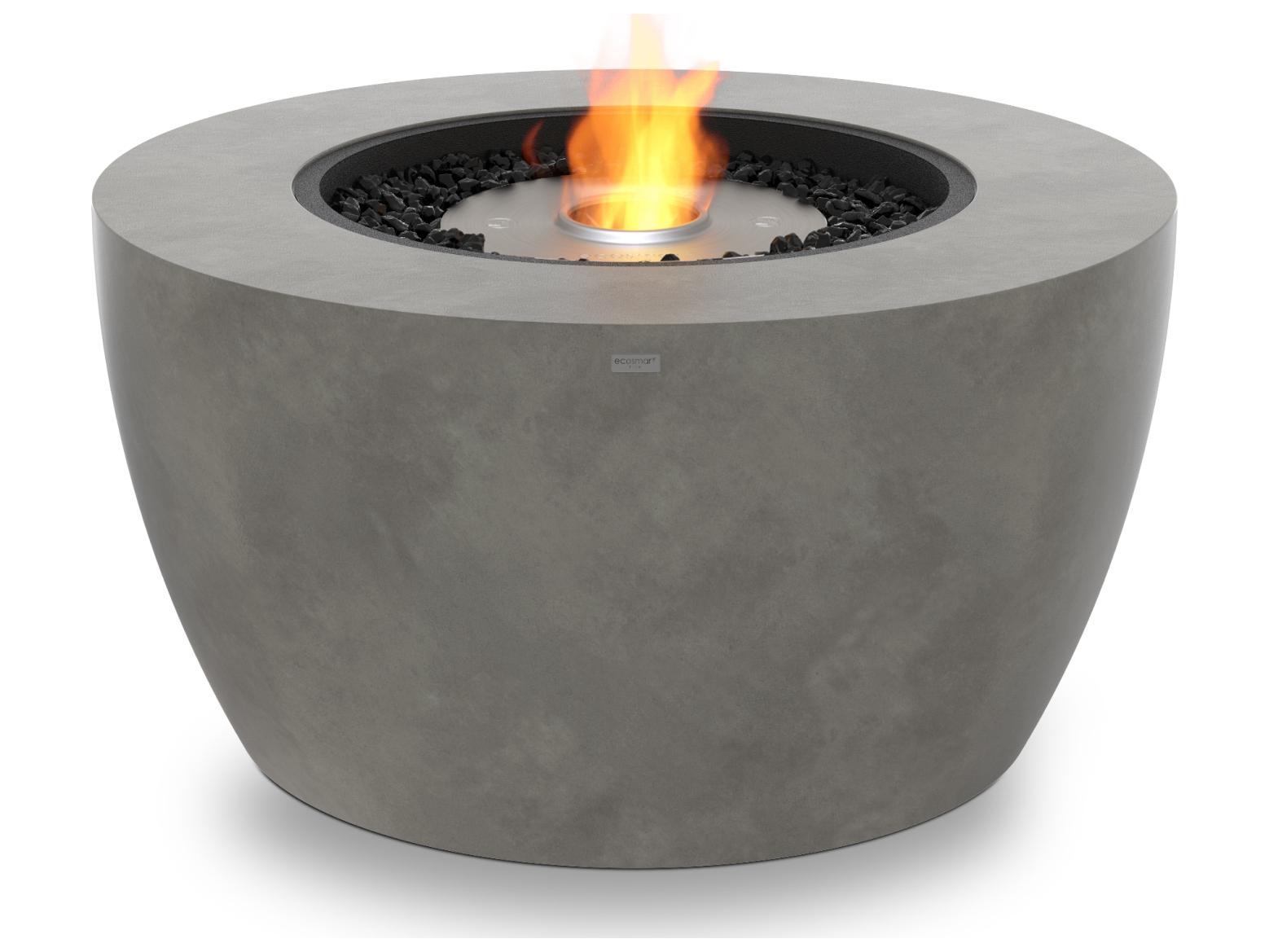 EcoSmart Fire Pod Round Fire Pit Bowl with Gas LP/NG Stainless Steel
