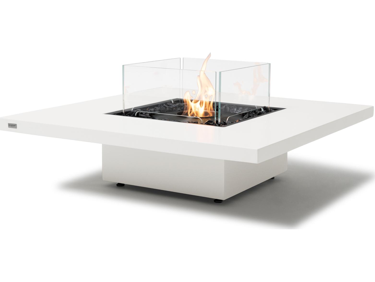 EcoSmart Fire Vertigo Square Patio Fire Pit Table with Ethanol Burner Black