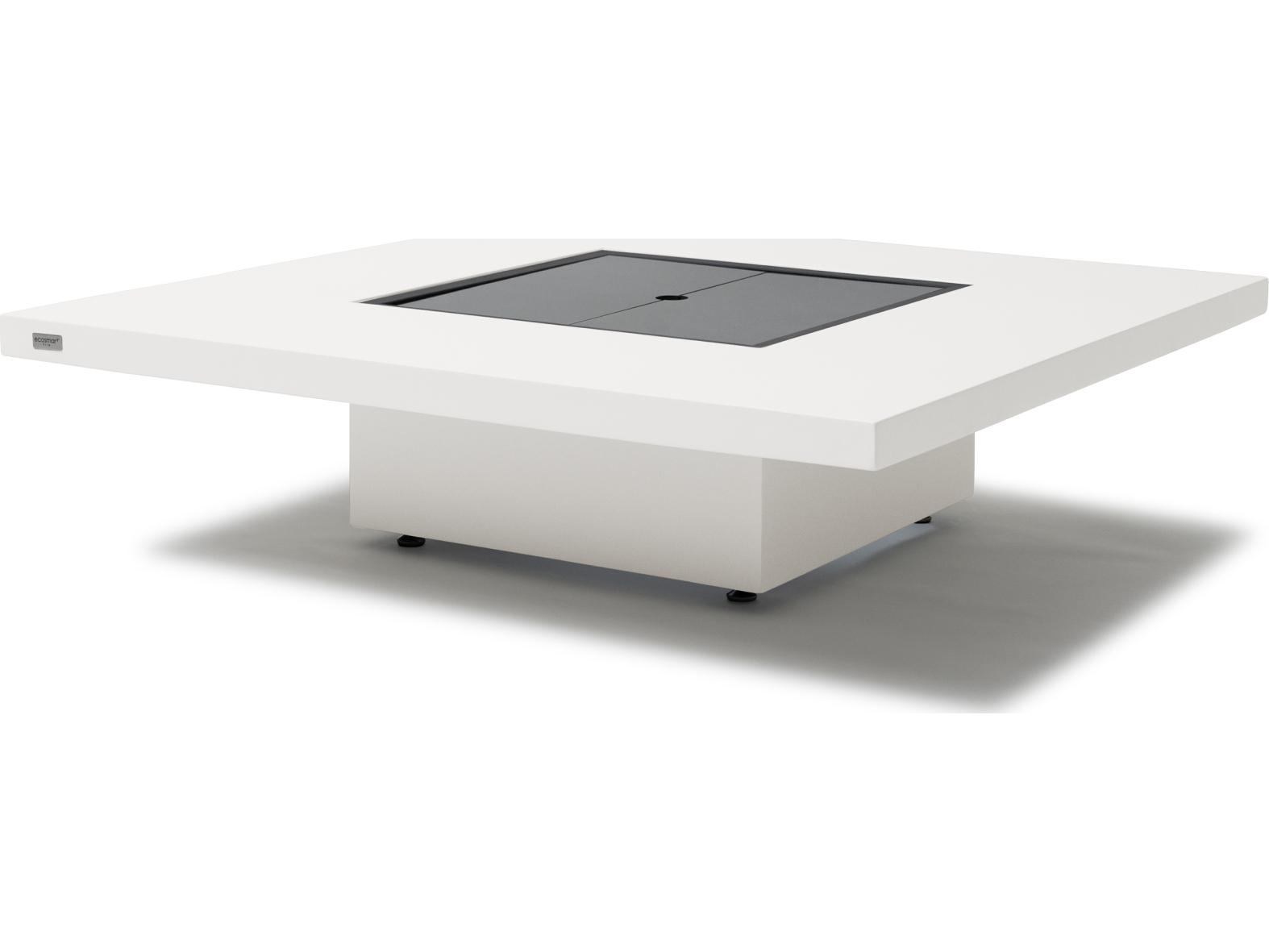 EcoSmart Fire Vertigo Square Outdoor Fire Pit Table with Gas LP/NG Stainless Steel