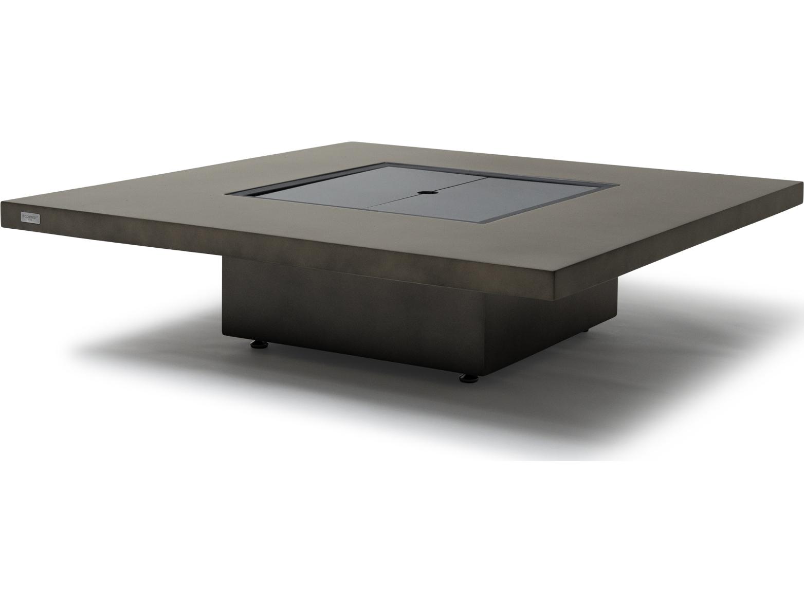 EcoSmart Fire Vertigo Square Outdoor Fire Pit Table with Gas LP/NG Stainless Steel