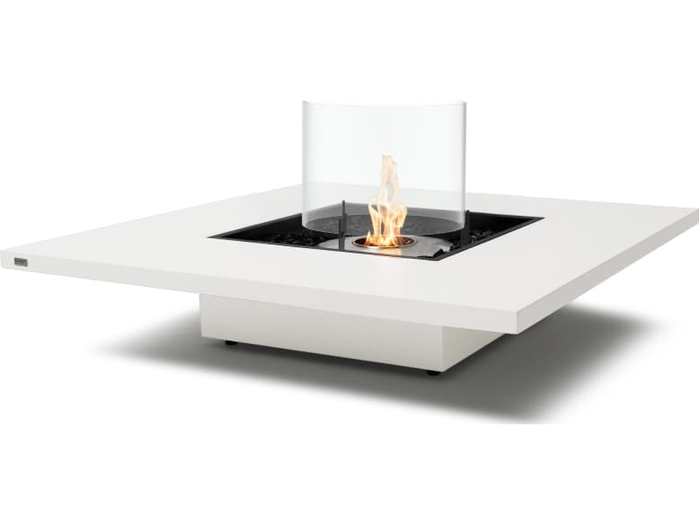 EcoSmart Fire Vertigo Square Outdoor Patio Fire Pit Table with Ethanol Burner Stainless Steel