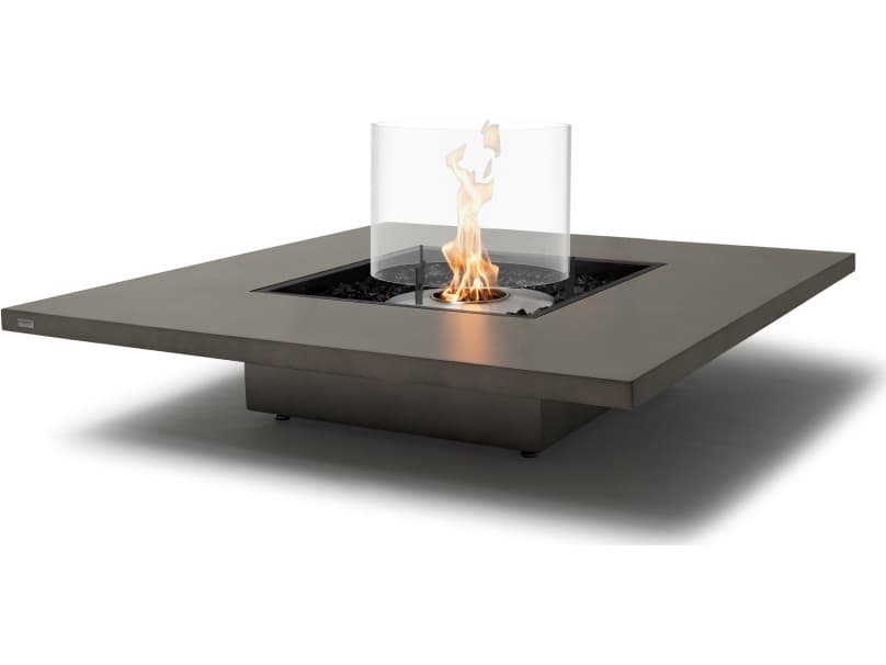 EcoSmart Fire Vertigo Square Outdoor Patio Fire Pit Table with Ethanol Burner Stainless Steel