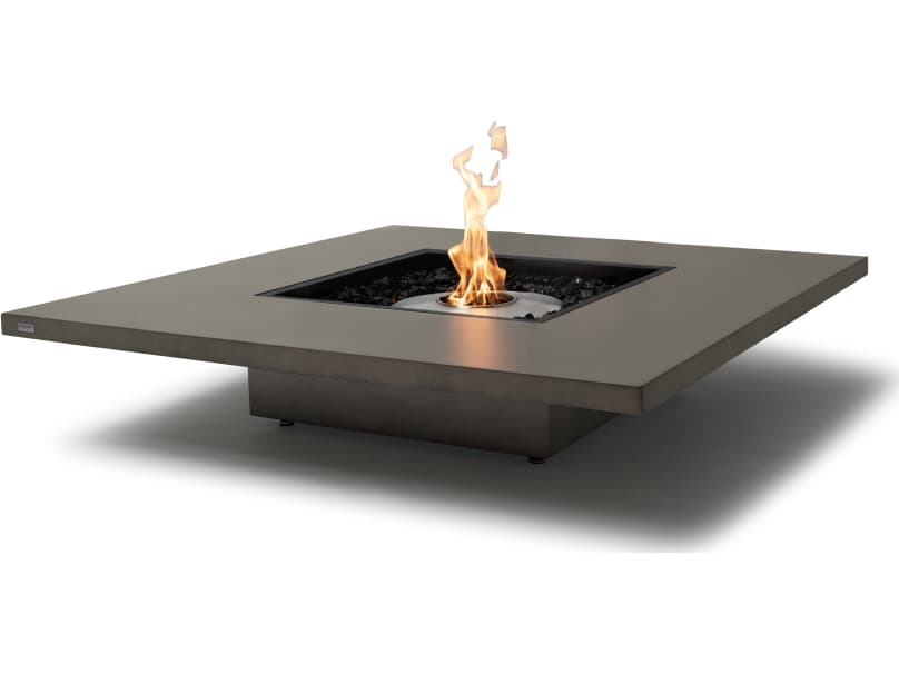 EcoSmart Fire Vertigo Square Patio Fire Pit Table with Ethanol Burner Black