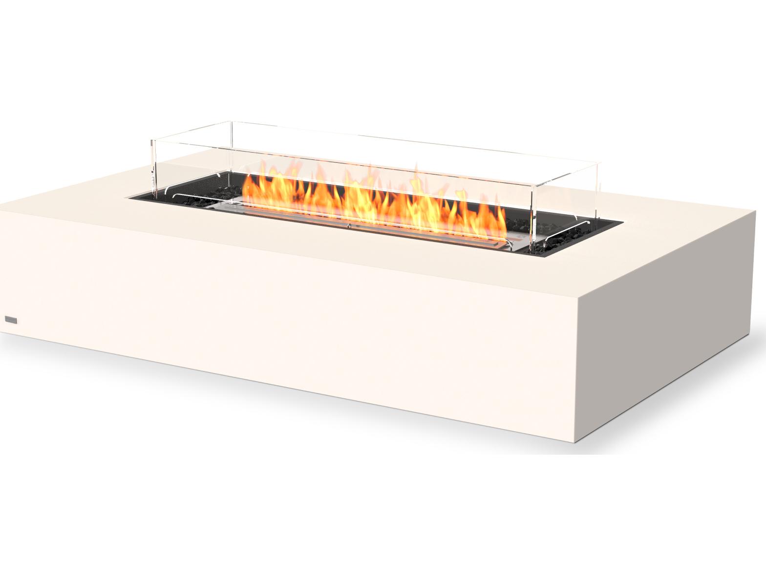 EcoSmart Fire Wharf Rectangular Outdoor Patio Fire Pit Table with Ethanol Black