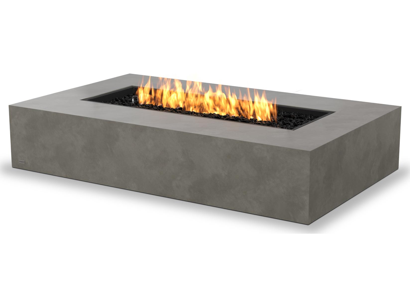 EcoSmart Fire Wharf Rectangular Outdoor Fire Pit Table with Ethanol Black