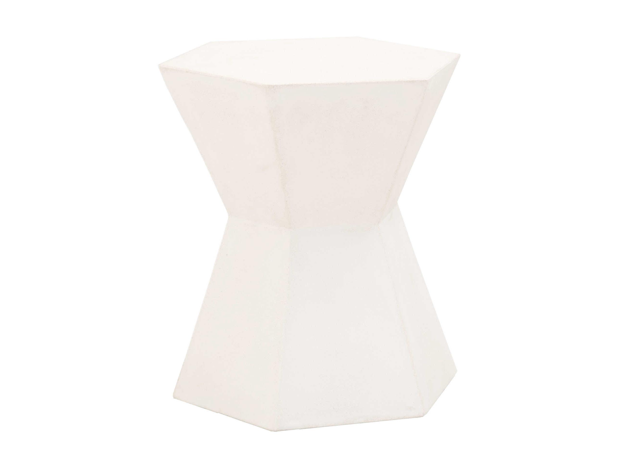 Essentials for Living Outdoor District Ivory Concrete Hexagon End Table