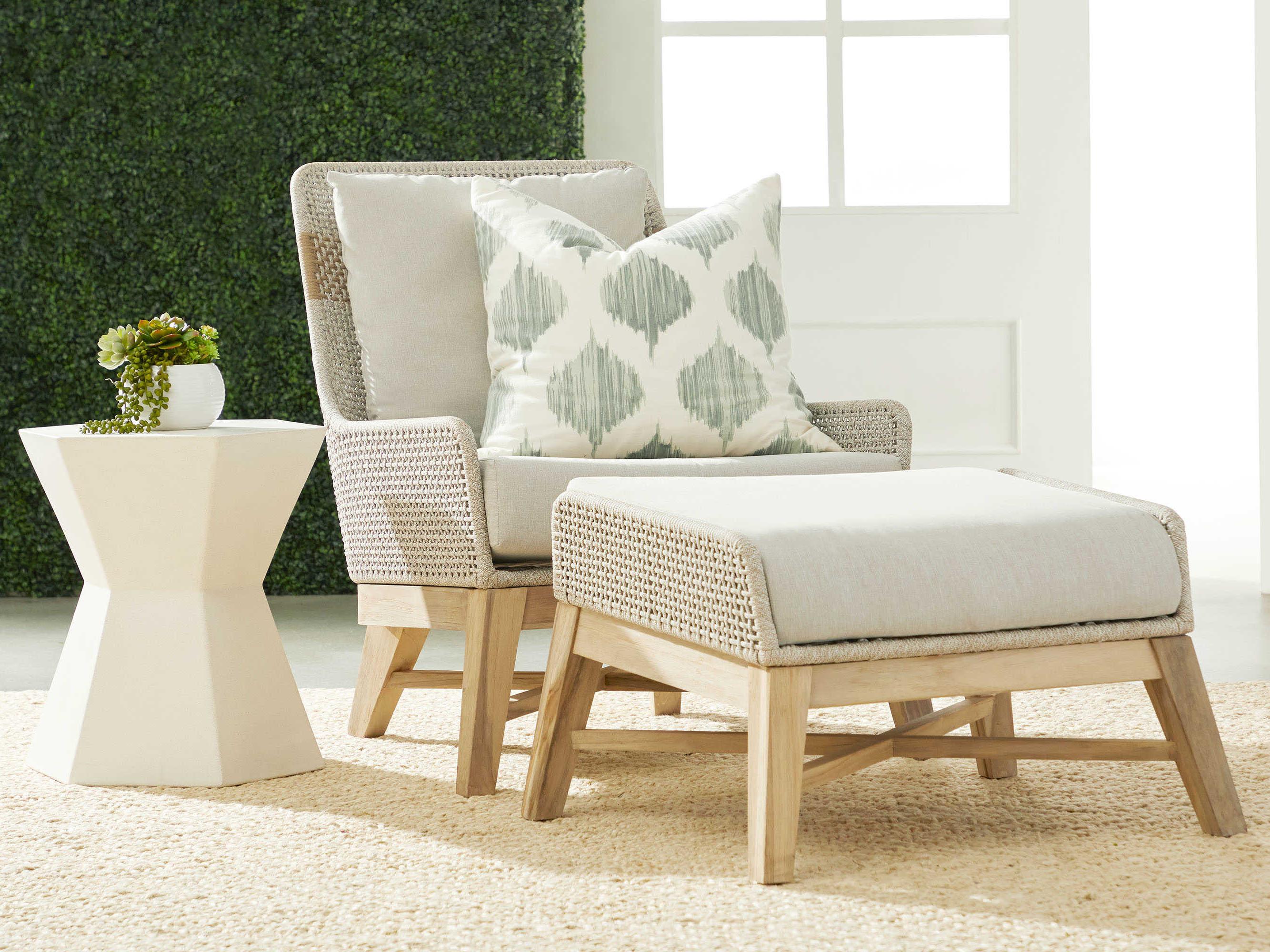 Essentials for Living Outdoor District Ivory Concrete Hexagon End Table