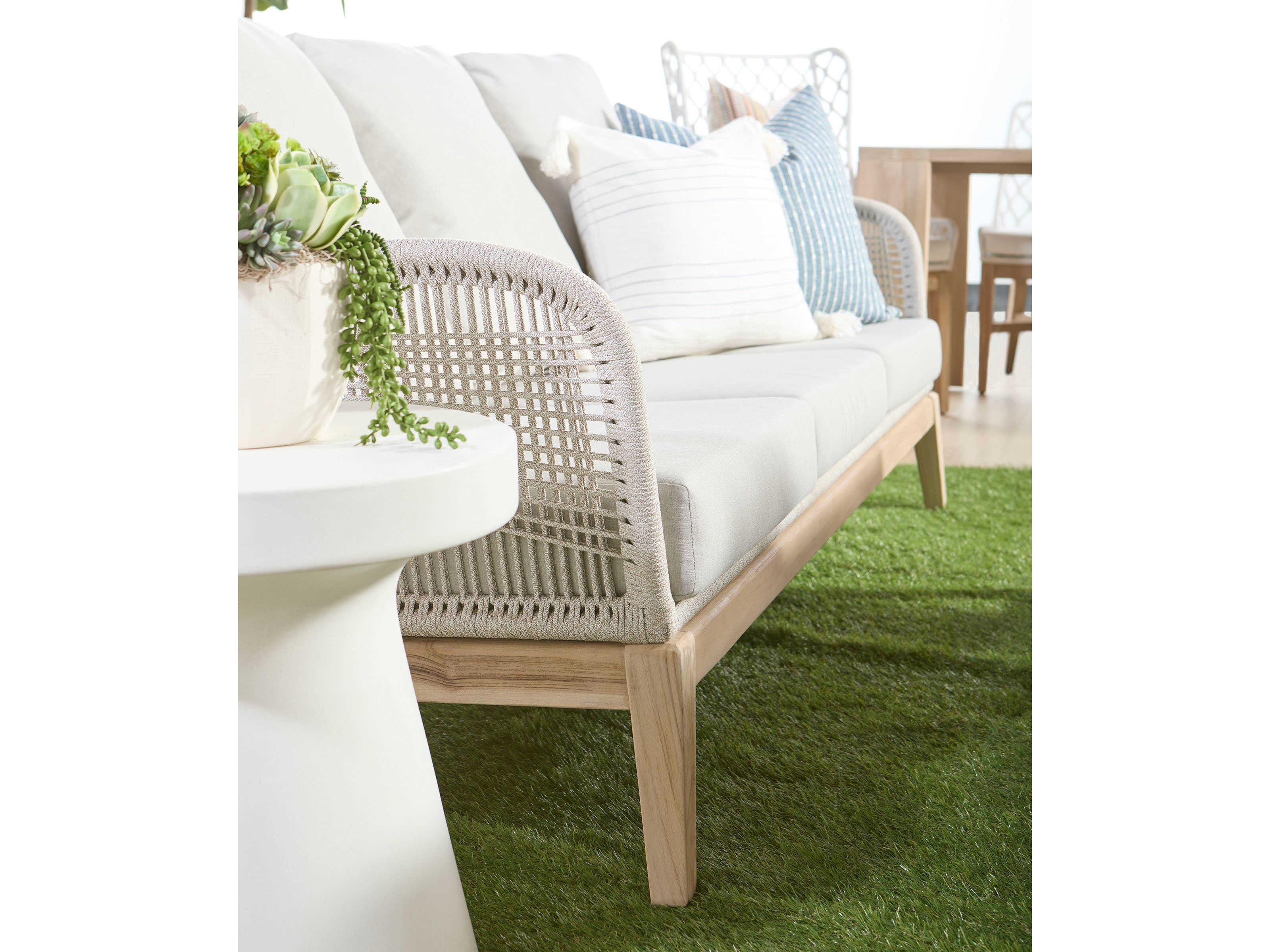 Essentials for Living Outdoor District Ivory Concrete Round End Table