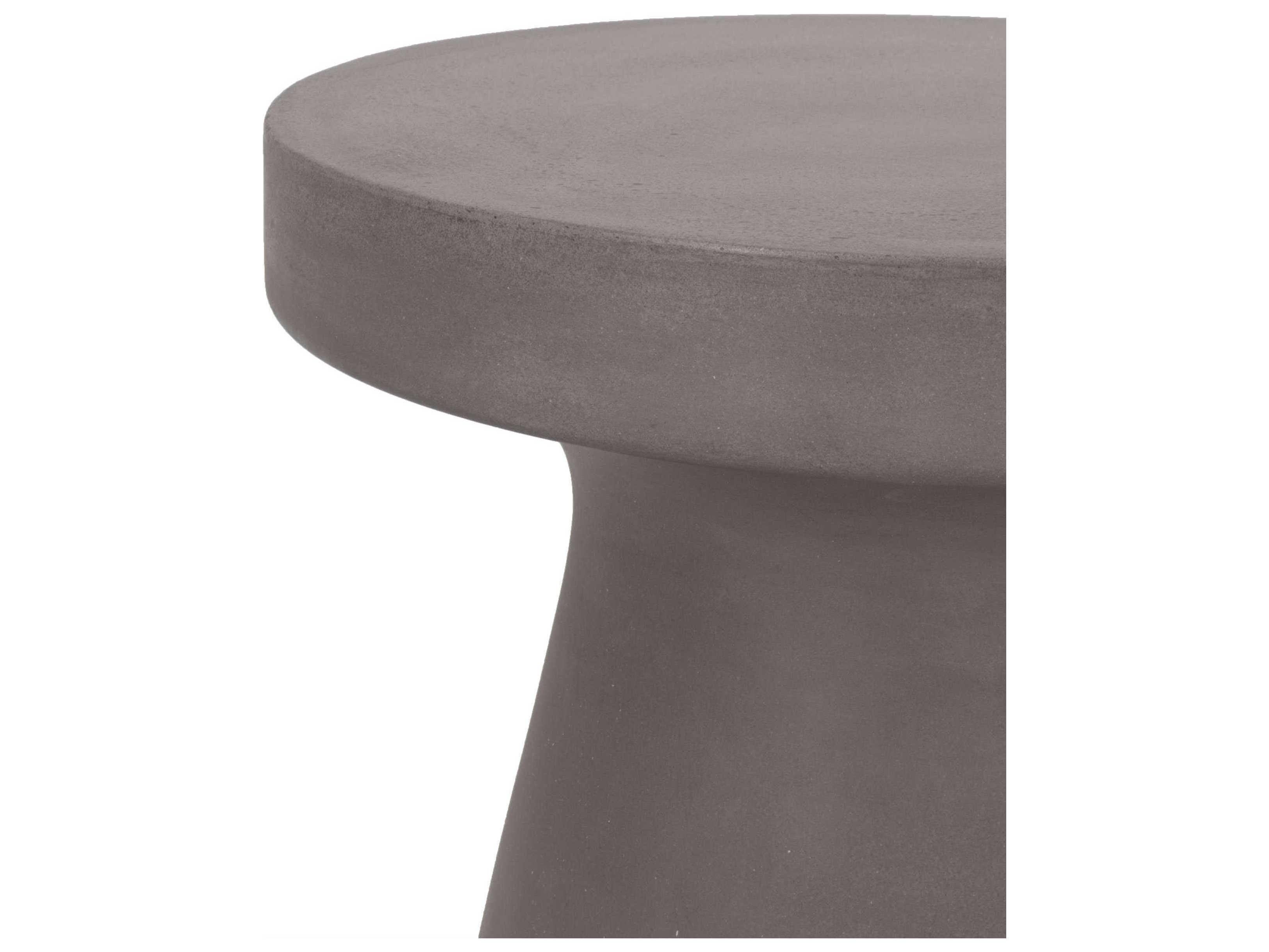 Essentials for Living Outdoor District Slate Grey Concrete Round End Table