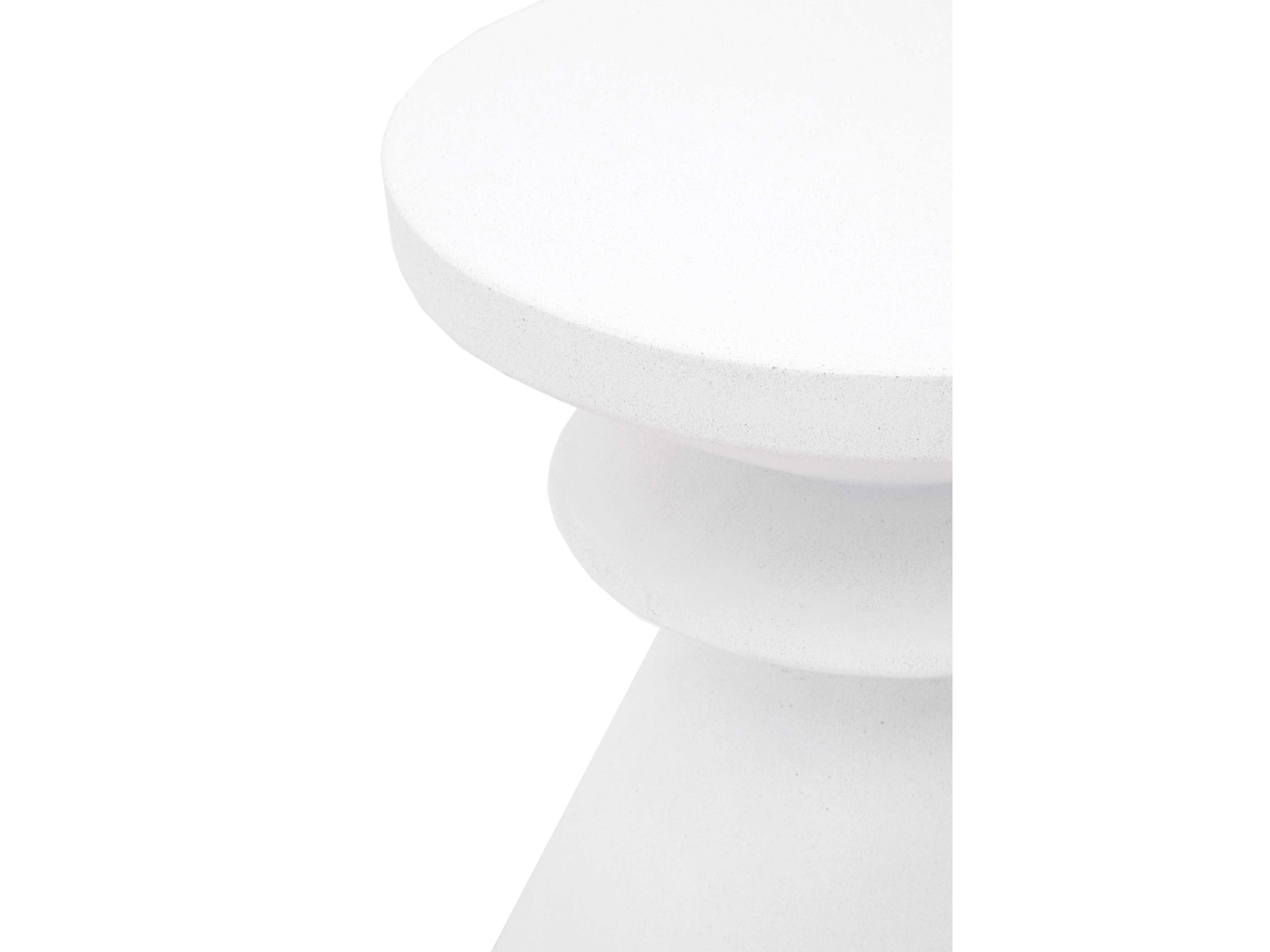 Essentials for Living Outdoor District Ivory Concrete Round End Table
