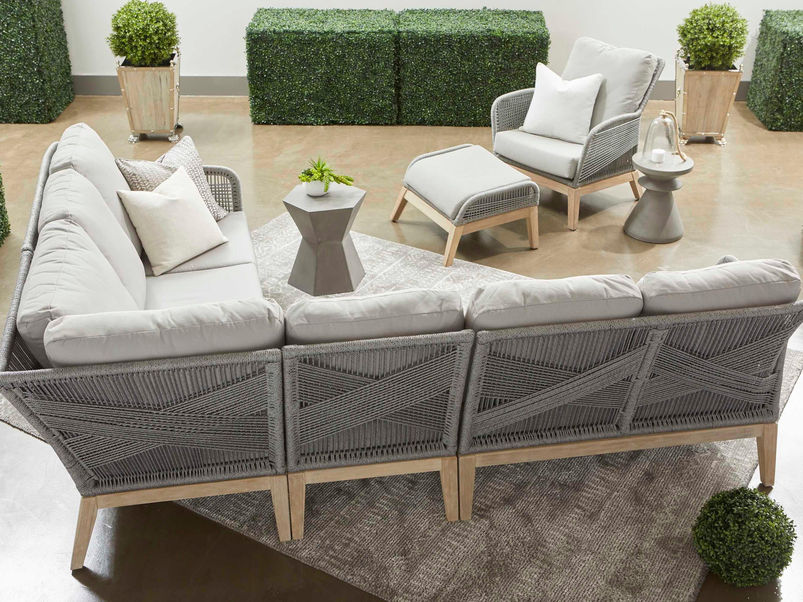 Essentials for Living Outdoor District Slate Grey Concrete Round End Table