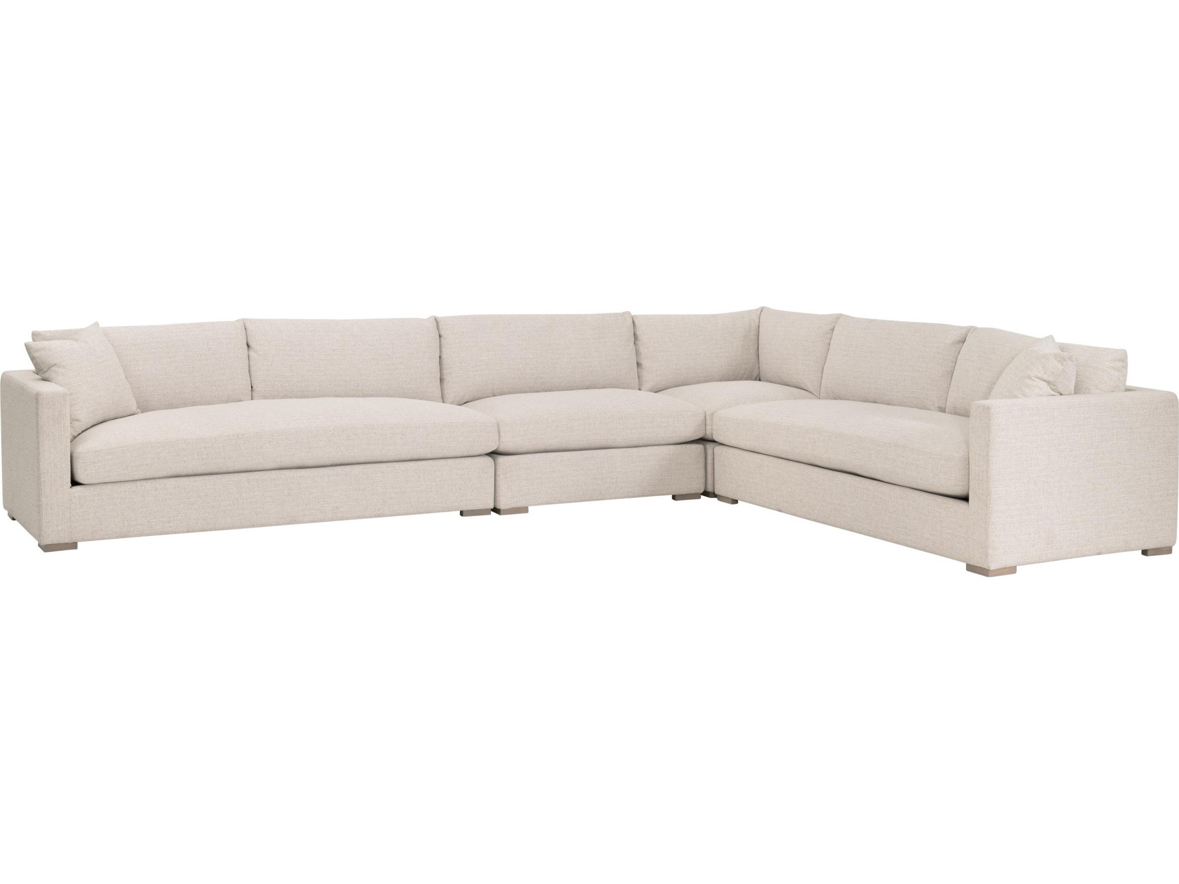 Essentials for Living Outdoor Stitch & Hand - Bedroom Dining Newport Wood Cushion Sofa Left Facing