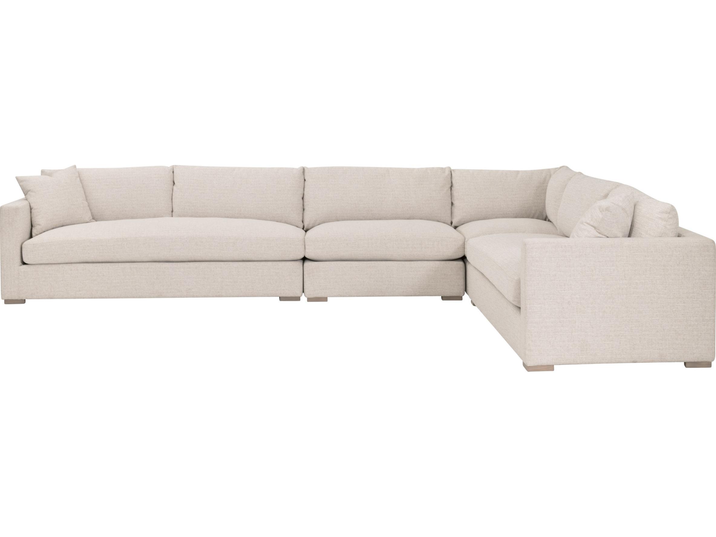 Essentials for Living Outdoor Stitch & Hand - Bedroom Dining Newport Wood Cushion Sofa Right Facing