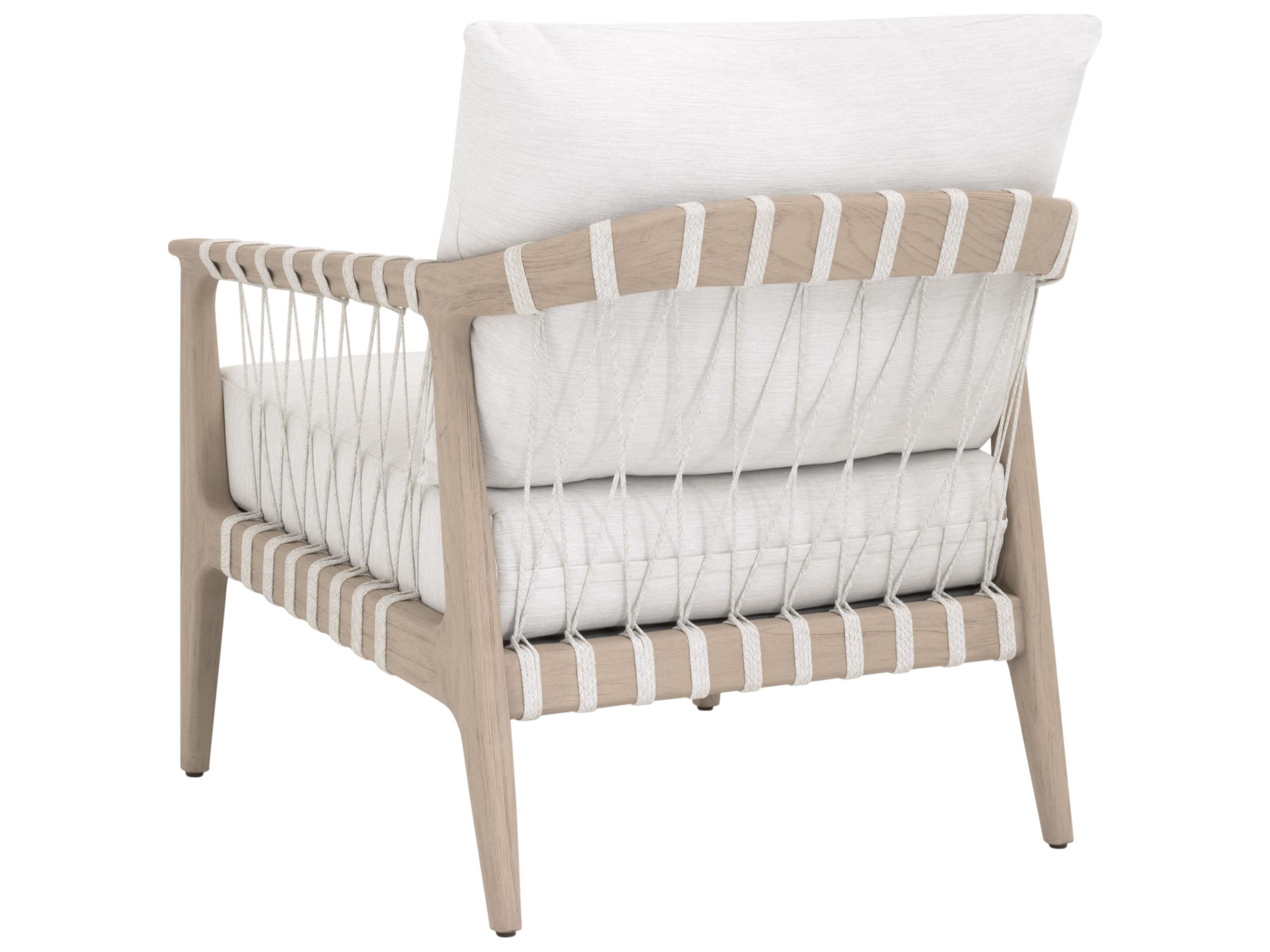 Essentials for Living Outdoor Woven - Outdoor Pacific Wood Cushion Lounge Chair