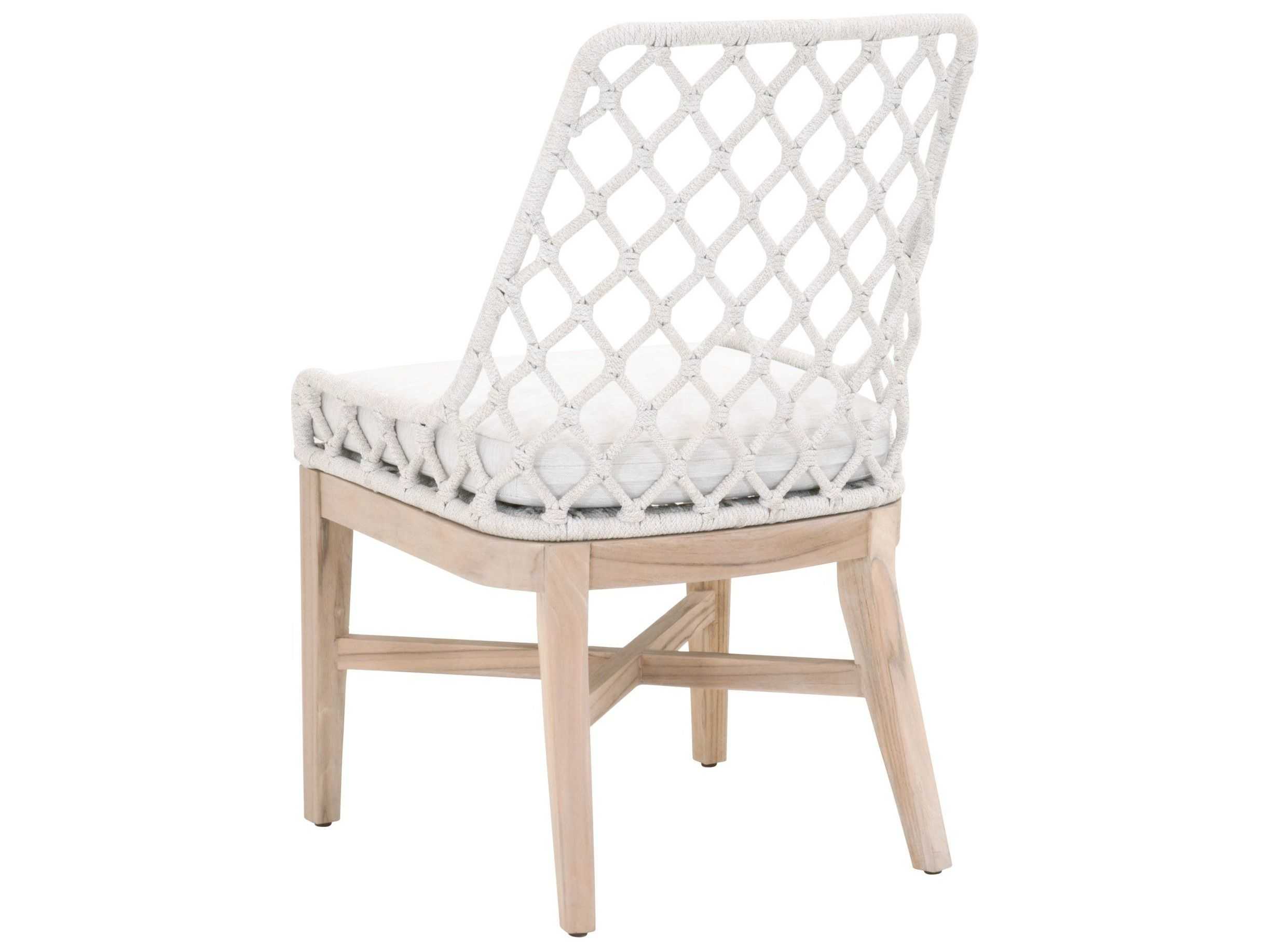 Essentials for Living Outdoor Woven Rope White Speckle Flat Cushion Dining Chair