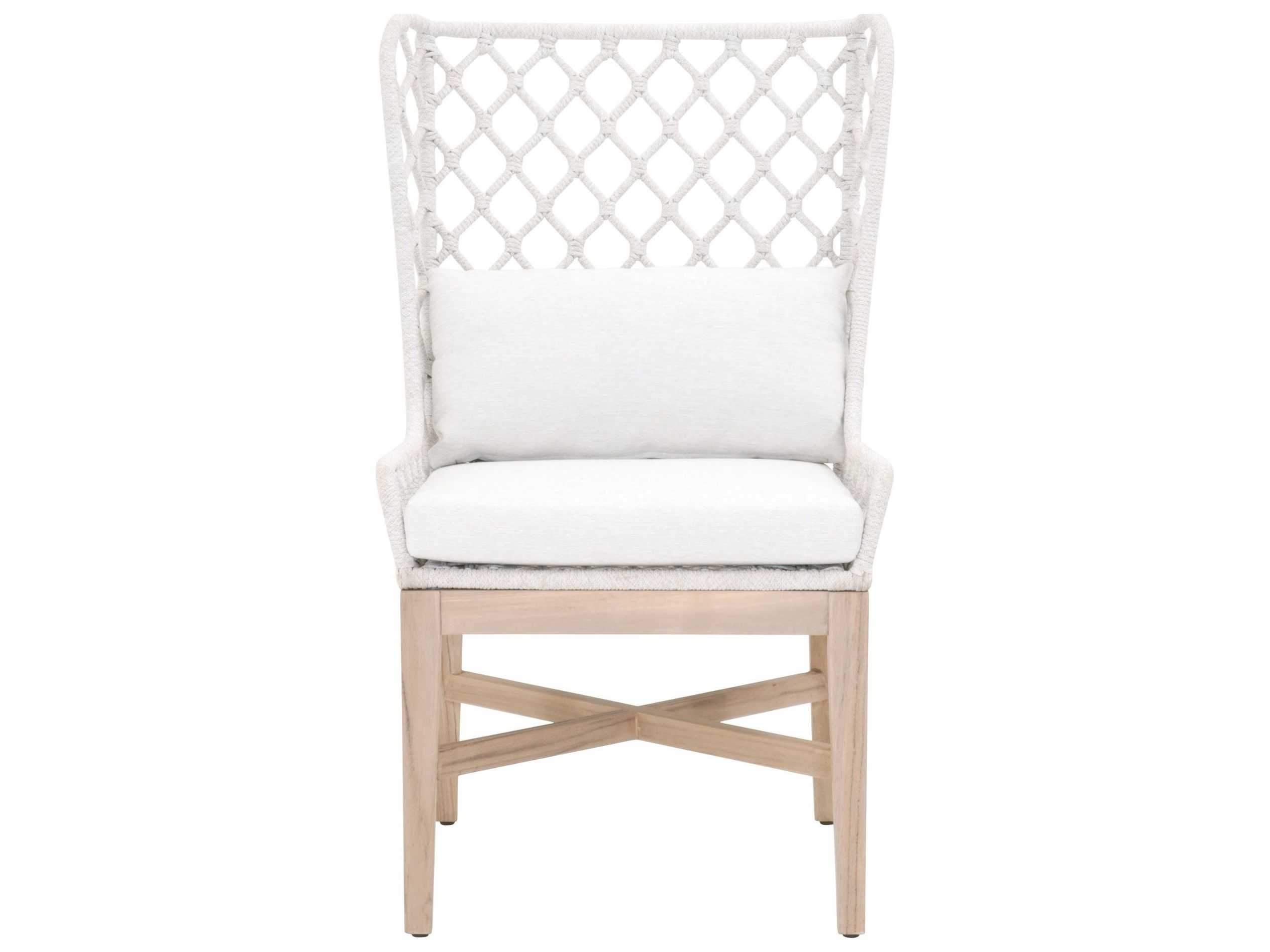 Essentials for Living Outdoor Woven Rope White Speckle Flat Cushion Lounge Chair